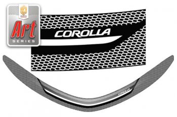 2 399 р. Дефлектор капота CA-Plastiс  Toyota Corolla  E180 (2013-2019) (Серия Art серебро). Увеличить фотографию 1