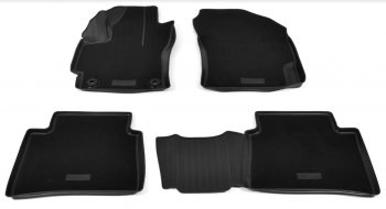 Комплект комбинированых ковриков в салон с повышенной износостойкостью Unidec (полиуретан, текстиль) Toyota Corolla E210 универсал дорестайлинг (2018-2022)  (Черный)
