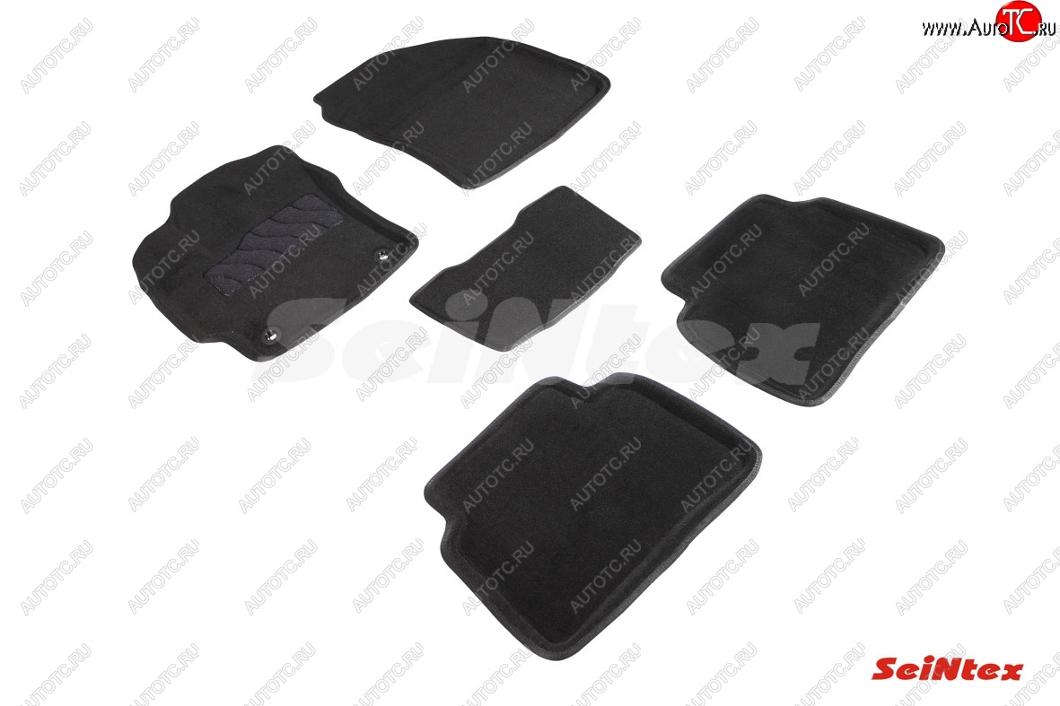 4 799 р. Комплект 3D ковриков в салон (ворсовые / чёрные) Seintex  Toyota Corolla  E210 (2018-2022)