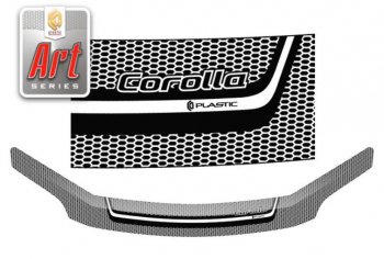 2 399 р. Дефлектор капота CA-Plastiс  Toyota Corolla Fielder  E140 (2006-2012) (Серия Art графит). Увеличить фотографию 1