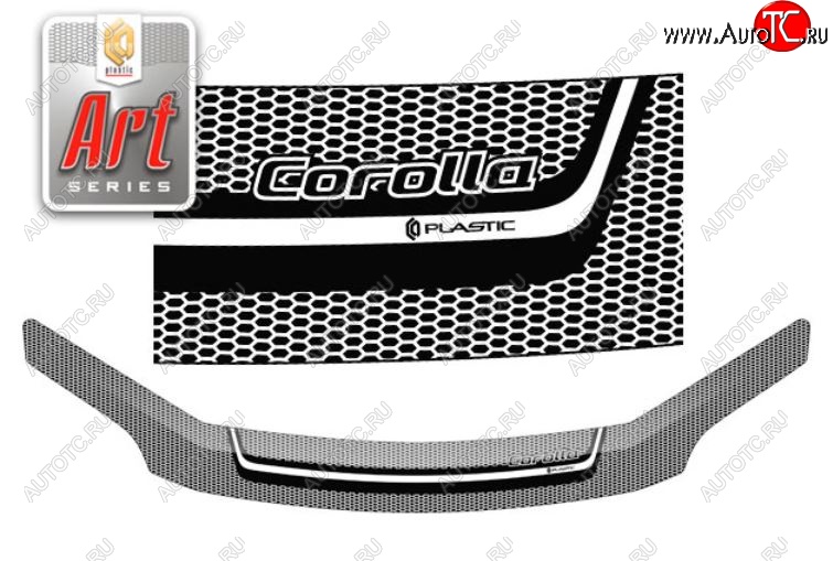 2 399 р. Дефлектор капота CA-Plastiс  Toyota Corolla Fielder  E140 (2006-2012) (Серия Art графит)