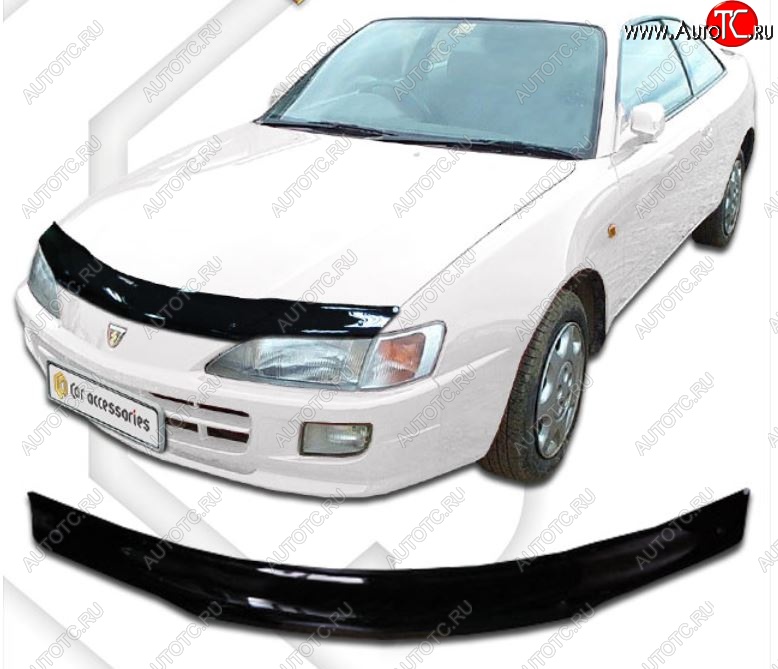1 989 р. Дефлектор капота CA-Plastic Toyota Corolla Levin E110 купе рестайлинг (1997-2000) (Classic черный, Без надписи)