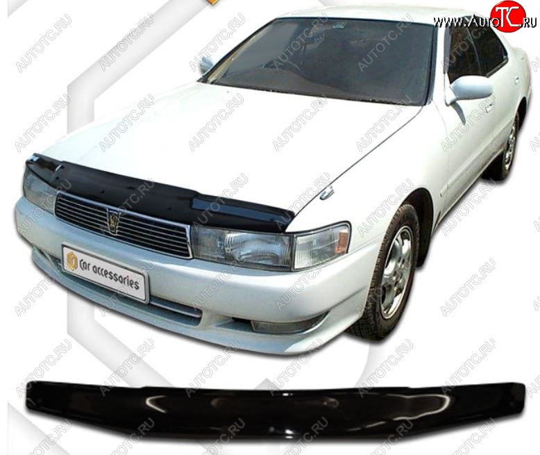 1 989 р. Дефлектор капота CA-Plastiс  Toyota Cresta  X90 (1992-1996) (Classic черный, Без надписи)