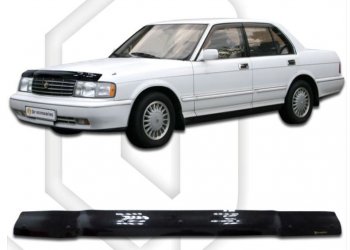 1 989 р. Дефлектор капота CA-Plastiс  Toyota Crown  S130 (1991-1999) (Classic черный, Без надписи). Увеличить фотографию 1