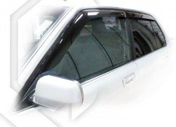 1 989 р. Дефлектор капота CA-Plastiс  Toyota Crown  S130 (1991-1999) (Classic полупрозрачный, Без хром.молдинга). Увеличить фотографию 1