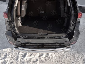 2 199 р. Накладка на задний бампер (лист нерж зеркальный) Russtal  Toyota Fortuner  AN160 (2015-2020). Увеличить фотографию 1