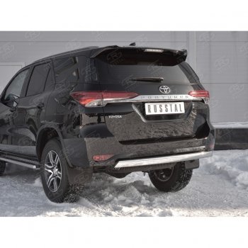 12 949 р. Защита заднего бампера (Ø75х42 мм, нержавейка) Russtal Toyota Fortuner AN160 дорестайлинг (2015-2020). Увеличить фотографию 4