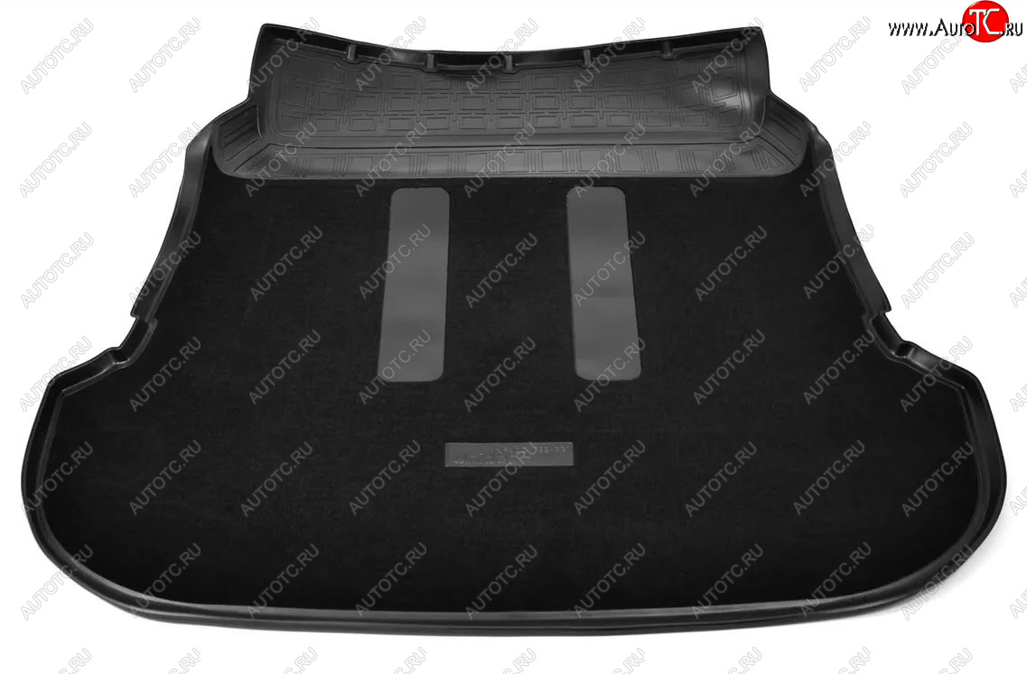 3 399 р. Комбинированый коврик с повышенной износостойкостью в багажник Unidec (полиуретан, текстиль, 7 мест - сложенный ряд)  Toyota Fortuner  AN160 (2015-2020) (Черный)
