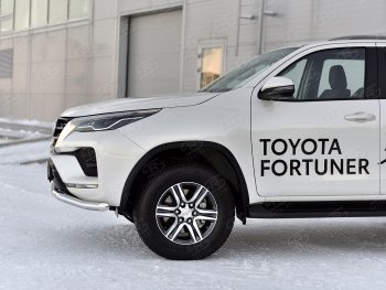 16 999 р. Защита переднего бампера (Ø63 мм, нержавейка) SLITKOFF  Toyota Fortuner  AN160 (2020-2024) рестайлинг. Увеличить фотографию 4