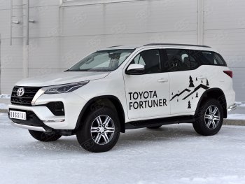 16 699 р. Защита переднего бампера (Ø75х42 мм, нержавейка) Russtal Toyota Fortuner AN160 рестайлинг (2020-2024). Увеличить фотографию 3