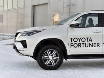 16 699 р. Защита переднего бампера (Ø75х42 мм, нержавейка) Russtal Toyota Fortuner AN160 рестайлинг (2020-2024). Увеличить фотографию 4