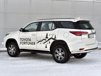 18 599 р. Защита заднего бампера (2 трубы Ø63 и 42 мм, нержавейка) SLITKOFF  Toyota Fortuner  AN160 (2020-2024) рестайлинг. Увеличить фотографию 3