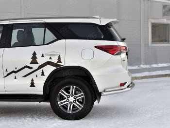 18 599 р. Защита заднего бампера (2 трубы Ø63 и 42 мм, нержавейка) SLITKOFF  Toyota Fortuner  AN160 (2020-2024) рестайлинг. Увеличить фотографию 4