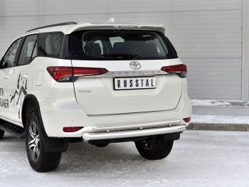 17 999 р. Защита заднего бампера (Ø76 и 42 мм, нержавейка) Russtal Toyota Fortuner AN160 рестайлинг (2020-2024). Увеличить фотографию 2