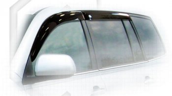 2 349 р. Дефлектора окон CA-Plastic Toyota Highlander XU40 рестайлинг (2010-2013) (Classic полупрозрачный, Без хром.молдинга, Крепление только на скотч). Увеличить фотографию 1