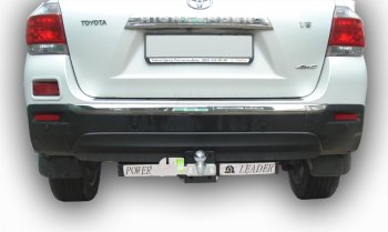 12 499 р. Фаркоп Лидер Плюс (съемный шар тип F, с нержавеющей пластиной)  Toyota Highlander  XU40 (2010-2013) (Без электропакета). Увеличить фотографию 1
