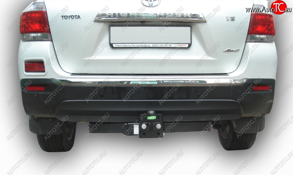 8 749 р. Фаркоп Лидер Плюс (съемный шар тип F) Toyota Highlander XU40 рестайлинг (2010-2013) (Без электропакета)