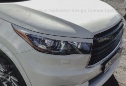 2 199 р. Реснички на фары TopKontur Design Toyota Highlander XU50 дорестайлинг (2013-2017) (Неокрашенные). Увеличить фотографию 1