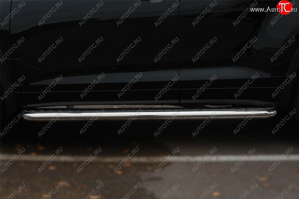 32 649 р. Порожки для ног (Ø63) Russtal  Toyota Highlander  XU50 (2013-2017) (лист - нержавейка, профиль - нержавейка)