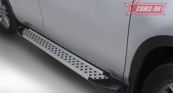 9 089 р. Пороги из алюминиевого профиля Souz-96 Toyota Highlander XU50 дорестайлинг (2013-2017). Увеличить фотографию 3