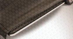23 999 р. Широкая защита порогов с трубой диаметром 57 мм Slitkoff  Toyota Highlander  XU50 (2013-2017) (Цвет: нержавеющая полированная сталь). Увеличить фотографию 1