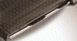 Защита порогов из трубы d76 мм с пластиковыми вставками для ног Slitkoff Toyota Highlander XU50 дорестайлинг (2013-2017)