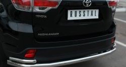16 999 р. Защита заднего бампера (Ø63 и 42 мм, с углами, нержавейка) Russtal  Toyota Highlander  XU50 (2013-2017). Увеличить фотографию 3