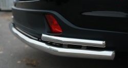 16 999 р. Защита заднего бампера (Ø63 и 42 мм, с углами, нержавейка) Russtal  Toyota Highlander  XU50 (2013-2017). Увеличить фотографию 4