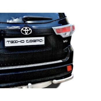 Защита заднего бампера ТехноСфера (Техно Сфера) (Сталь с покрытием, уголки, 63.5 mm) Toyota (Тойота) Highlander (Хайлэндер)  XU50 (2013-2017) XU50 дорестайлинг