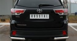 16 299 р. Защита заднего бампера (Ø63 мм уголки, нержавейка) SLITKOFF Toyota Highlander XU50 дорестайлинг (2013-2017). Увеличить фотографию 2