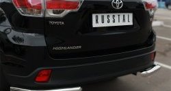 16 299 р. Защита заднего бампера (Ø63 мм уголки, нержавейка) SLITKOFF Toyota Highlander XU50 дорестайлинг (2013-2017). Увеличить фотографию 3