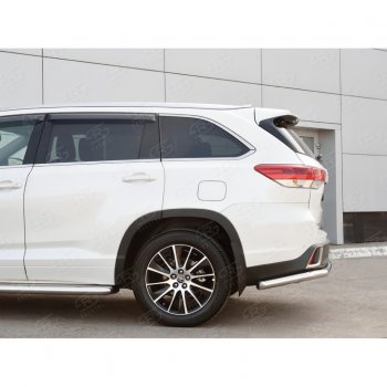 13 549 р. Защита заднего бампера (Ø63 мм, нержавейка) Russtal Toyota Highlander XU50 рестайлинг (2016-2020). Увеличить фотографию 3