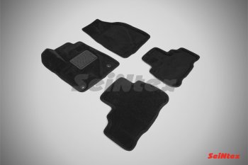 Комплект 3D ковриков в салон (ворсовые / чёрные) Seintex Toyota Highlander XU50 дорестайлинг (2013-2017)