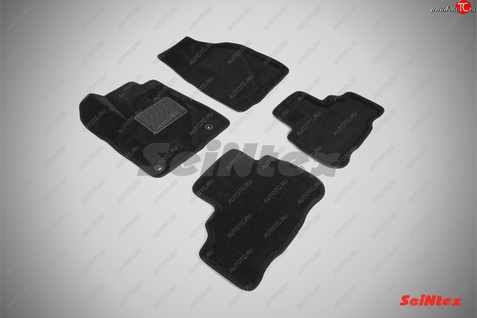 5 249 р. Комплект 3D ковриков в салон (ворсовые / чёрные) Seintex Toyota Highlander XU50 рестайлинг (2016-2020)