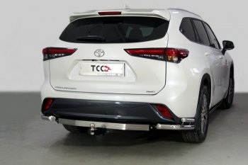 Защита заднего бампера (уголки двойные) ТСС 60,3/42,4 мм Toyota Highlander XU70 (2020-2024)