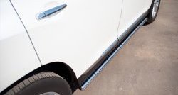 13 299 р. Защита порогов из круглой трубы диаметром 76 мм (рестайлинг) Russtal  Toyota Highlander  XU40 (2010-2013) (Защита порогов с со скосами на торцах (вариант 1)). Увеличить фотографию 9