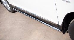 13 299 р. Защита порогов из круглой трубы диаметром 76 мм (рестайлинг) Russtal  Toyota Highlander  XU40 (2010-2013) (Защита порогов с со скосами на торцах (вариант 1)). Увеличить фотографию 11