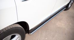 13 299 р. Защита порогов из круглой трубы диаметром 76 мм (рестайлинг) Russtal  Toyota Highlander  XU40 (2010-2013) (Защита порогов с со скосами на торцах (вариант 1)). Увеличить фотографию 1