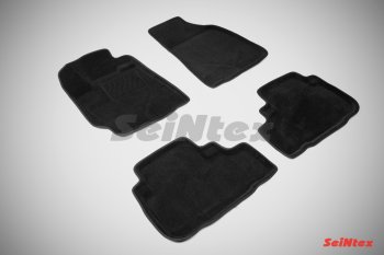 Комплект 3D ковриков в салон (ворсовые / чёрные) Seintex Toyota Highlander XU40 дорестайлинг (2007-2010)