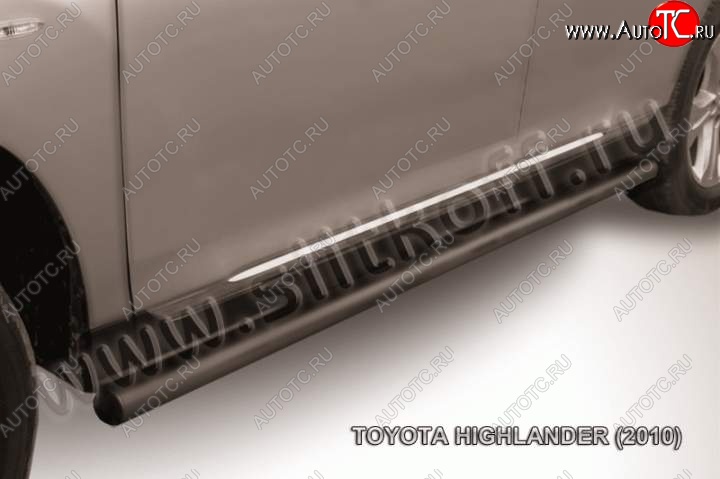 9 399 р. Защита порогов Slitkoff  Toyota Highlander  XU40 (2010-2013) (Цвет: серебристый)