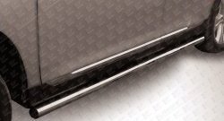 18 949 р. Защита порогов из круглой трубы диаметром 57 мм Slitkoff  Toyota Highlander  XU40 (2010-2013) (Цвет: нержавеющая полированная сталь). Увеличить фотографию 1