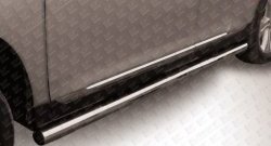 20 649 р. Защита порогов из круглой трубы диаметром 76 мм Slitkoff  Toyota Highlander  XU40 (2010-2013) (Цвет: нержавеющая полированная сталь). Увеличить фотографию 1