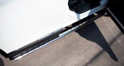 22 749 р. Защита порогов с круглыми вставками для ног из овальной трубы диаметром 75x42 мм Russtal  Toyota Highlander  XU40 (2010-2013). Увеличить фотографию 3