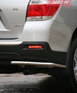 Защита заднего бампера из двух боковых уголков (d42) Souz-96 Toyota Highlander XU40 рестайлинг (2010-2013)