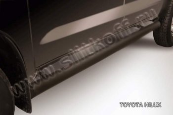 10 249 р. Защита порогов Slitkoff Toyota Hilux AN20,AN30  2-ой рестайлинг (2011-2016) (Цвет: серебристый). Увеличить фотографию 1
