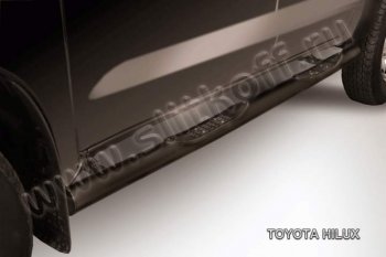12 549 р. Защита порогов Slitkoff Toyota Hilux AN20,AN30  2-ой рестайлинг (2011-2016) (Цвет: серебристый). Увеличить фотографию 1