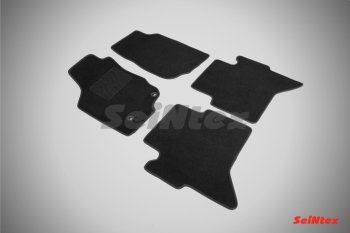 3 089 р. Комплект ворсовых ковриков в салон LUX Seintex  Toyota Hilux  AN20,AN30 (2011-2016) (Чёрный). Увеличить фотографию 1