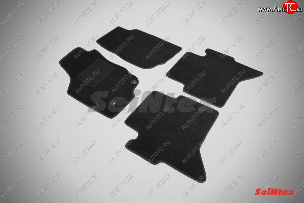 3 089 р. Комплект ворсовых ковриков в салон LUX Seintex  Toyota Hilux  AN20,AN30 (2011-2016) (Чёрный)