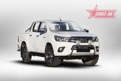 Защита переднего бампера под ПТФ Souz-96 (d42) Toyota Hilux AN120 дорестайлинг (2016-2020)