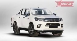 Защита переднего бампера одинарная Souz-96 (d76) Toyota Hilux AN120 дорестайлинг (2016-2020)